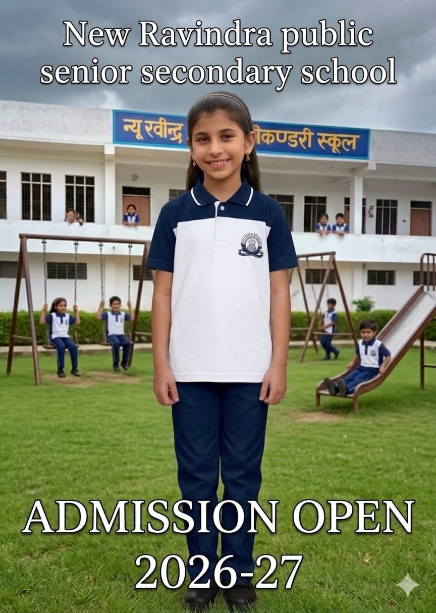 A student of New Ravindra Public School on the campus playground